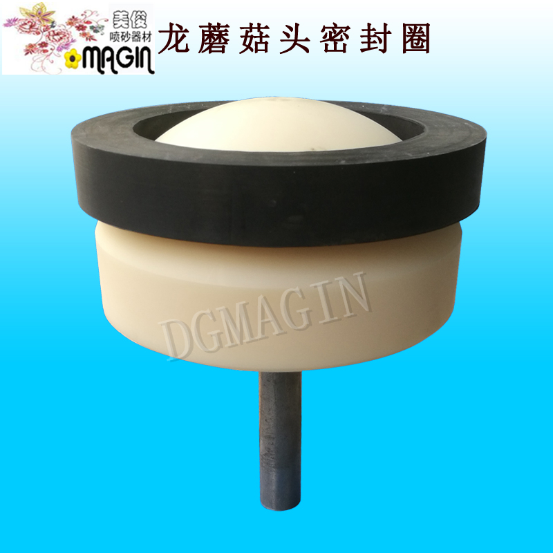 Mushroom head, sealed top, sandblaster accessories